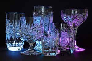 Verres en cristal taillés à la main