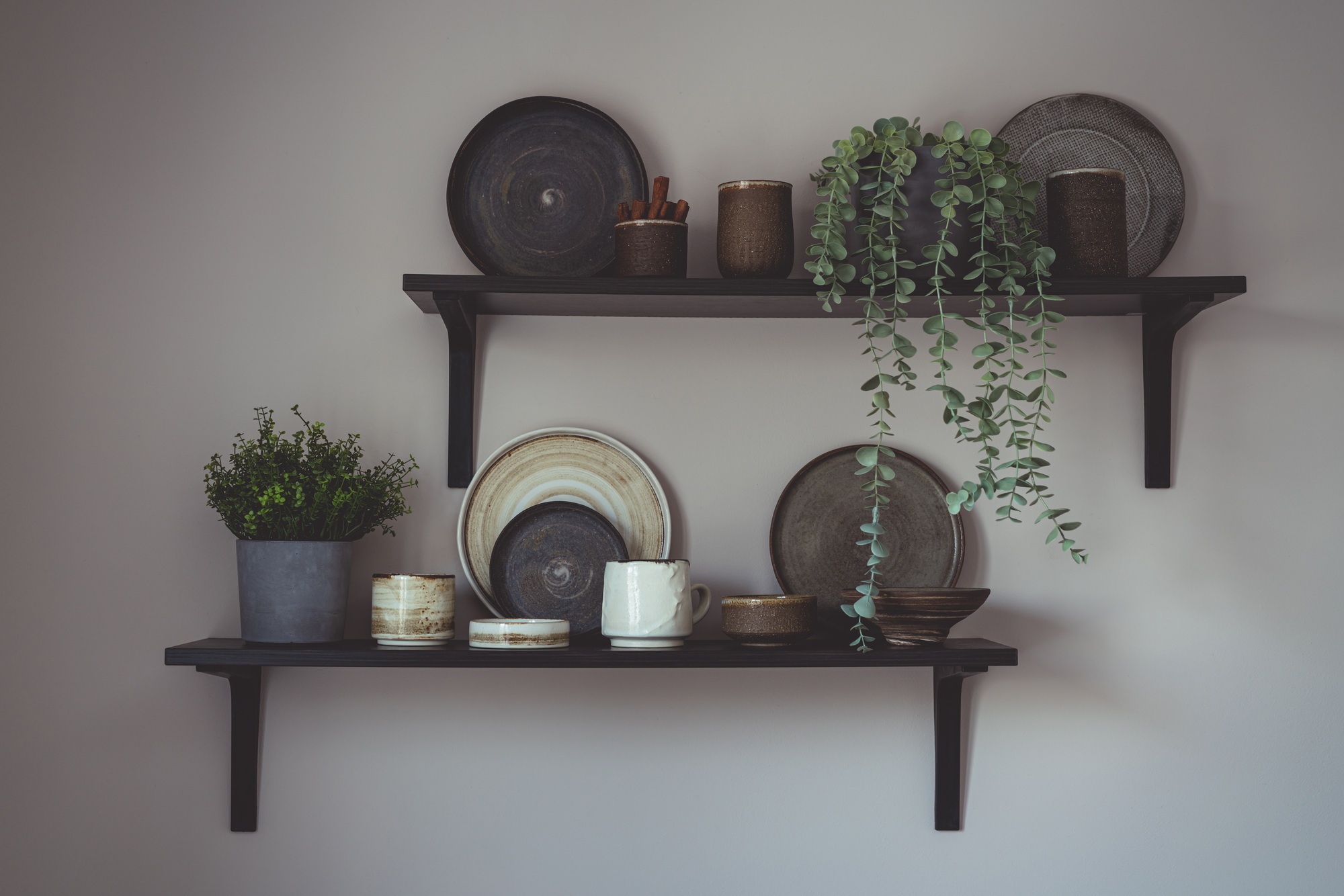 Stylish open space shelves
